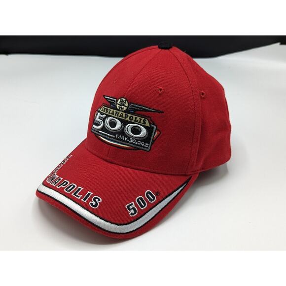 2004 Indianapolis Motor Speedway 500 Embroidered Red Hat Cap Adjustable Strap - Picture 2 of 9
